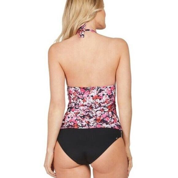 Nautica Women Marina Halter Shirred Floral Tankini Multicolor Size S 1979 - Picture 2 of 2